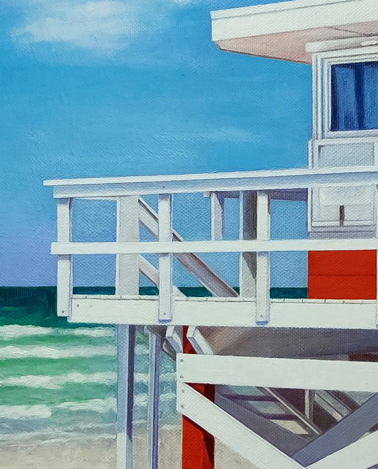 Original Art Deco Beach Painting by Anastasia Woron 