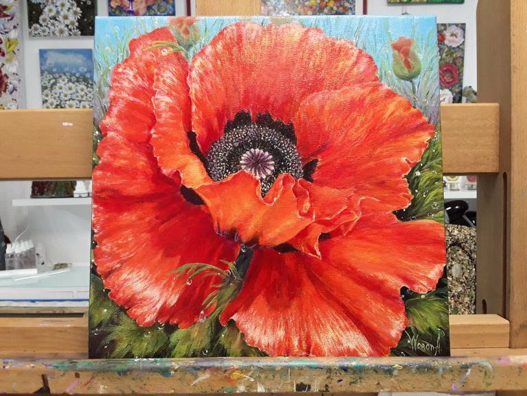 Poppy Painting by Anastasia Woron | Saatchi Art
