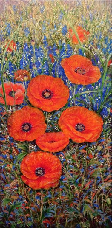 Poppies with wild flowers. thumb