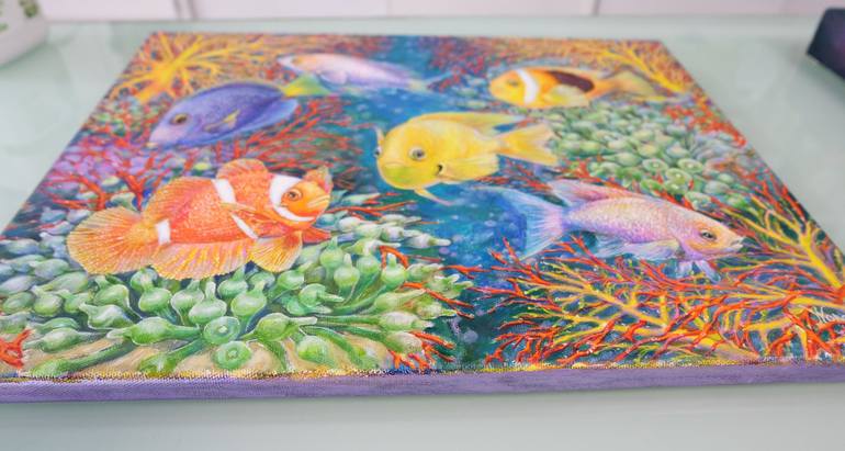 Original Figurative Fish Painting by Anastasia Woron 