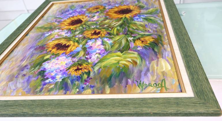 Original Expressionism Floral Painting by Anastasia Woron 