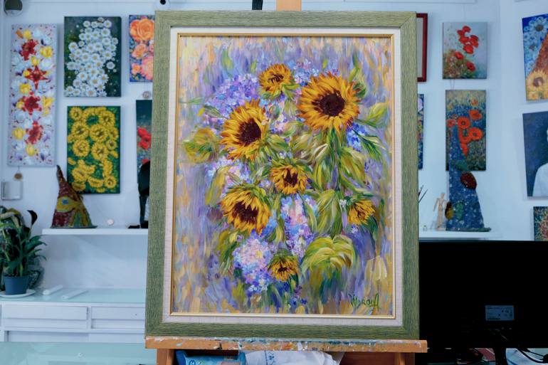 Original Expressionism Floral Painting by Anastasia Woron 