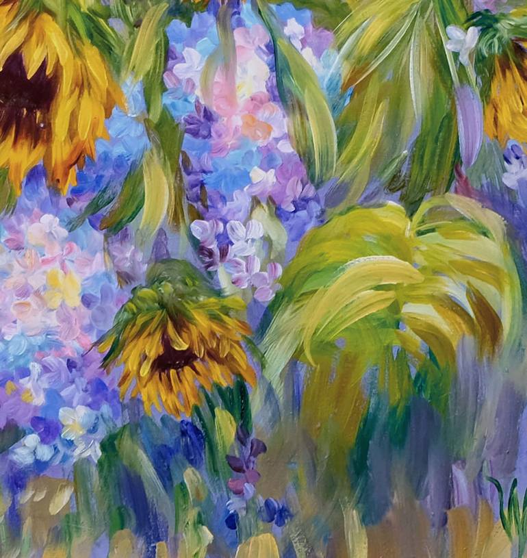 Original Expressionism Floral Painting by Anastasia Woron 