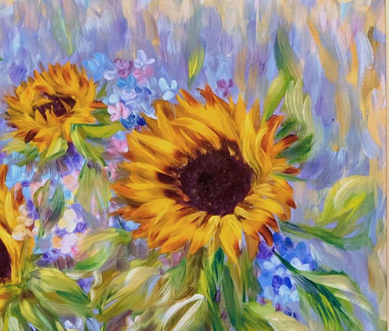 Original Expressionism Floral Painting by Anastasia Woron 