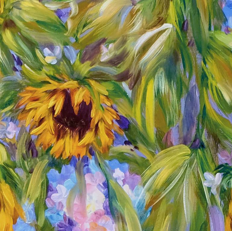 Original Expressionism Floral Painting by Anastasia Woron 