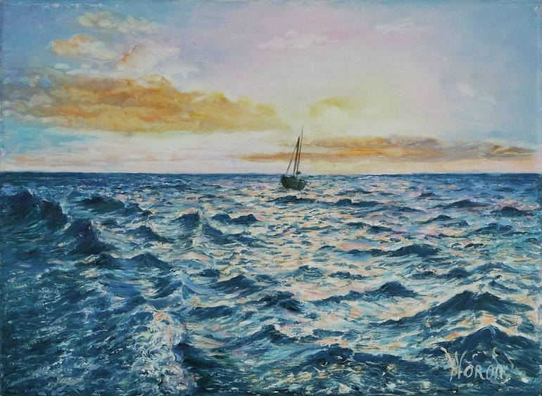 Print of Fine Art Seascape Paintings by Anastasia Woron 