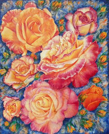 Original Figurative Floral Paintings by Anastasia Woron