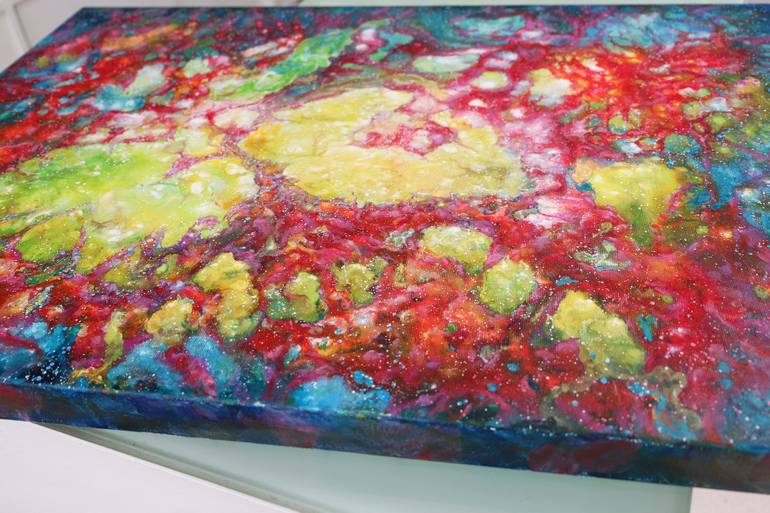 Original Abstract Outer Space Painting by Anastasia Woron 