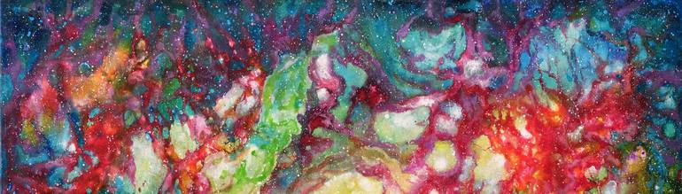 Original Abstract Outer Space Painting by Anastasia Woron 