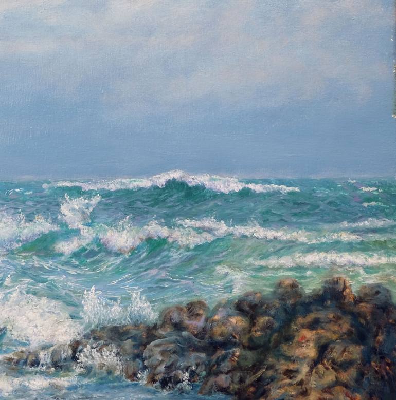 Original Fine Art Seascape Painting by Anastasia Woron 