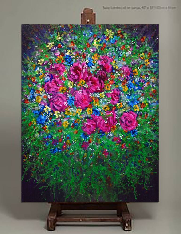 Original Fine Art Floral Painting by Anastasia Woron 