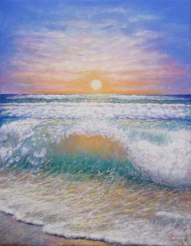 Print of Fine Art Seascape Paintings by Anastasia Woron