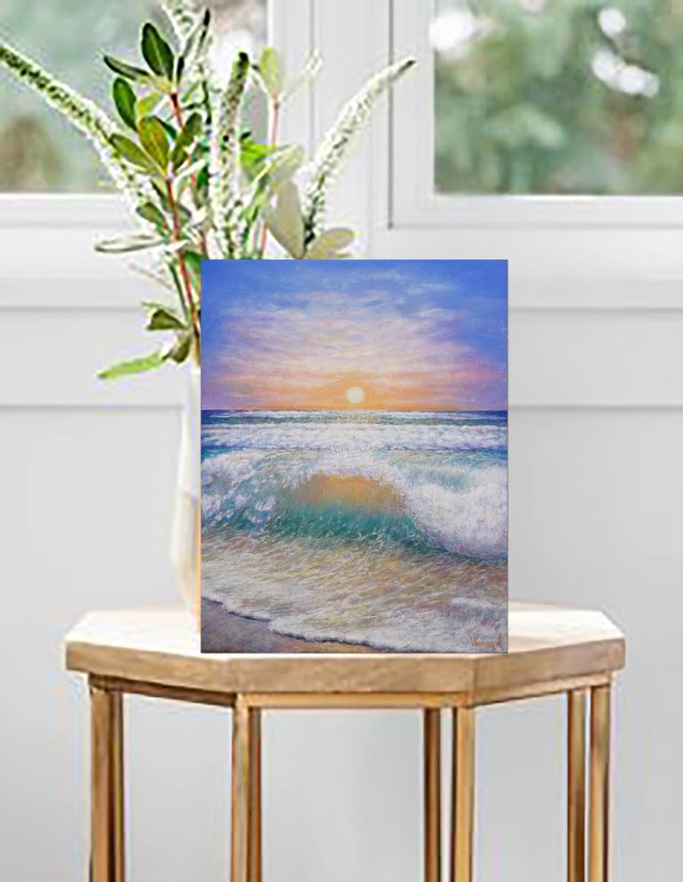 Original Fine Art Seascape Painting by Anastasia Woron 