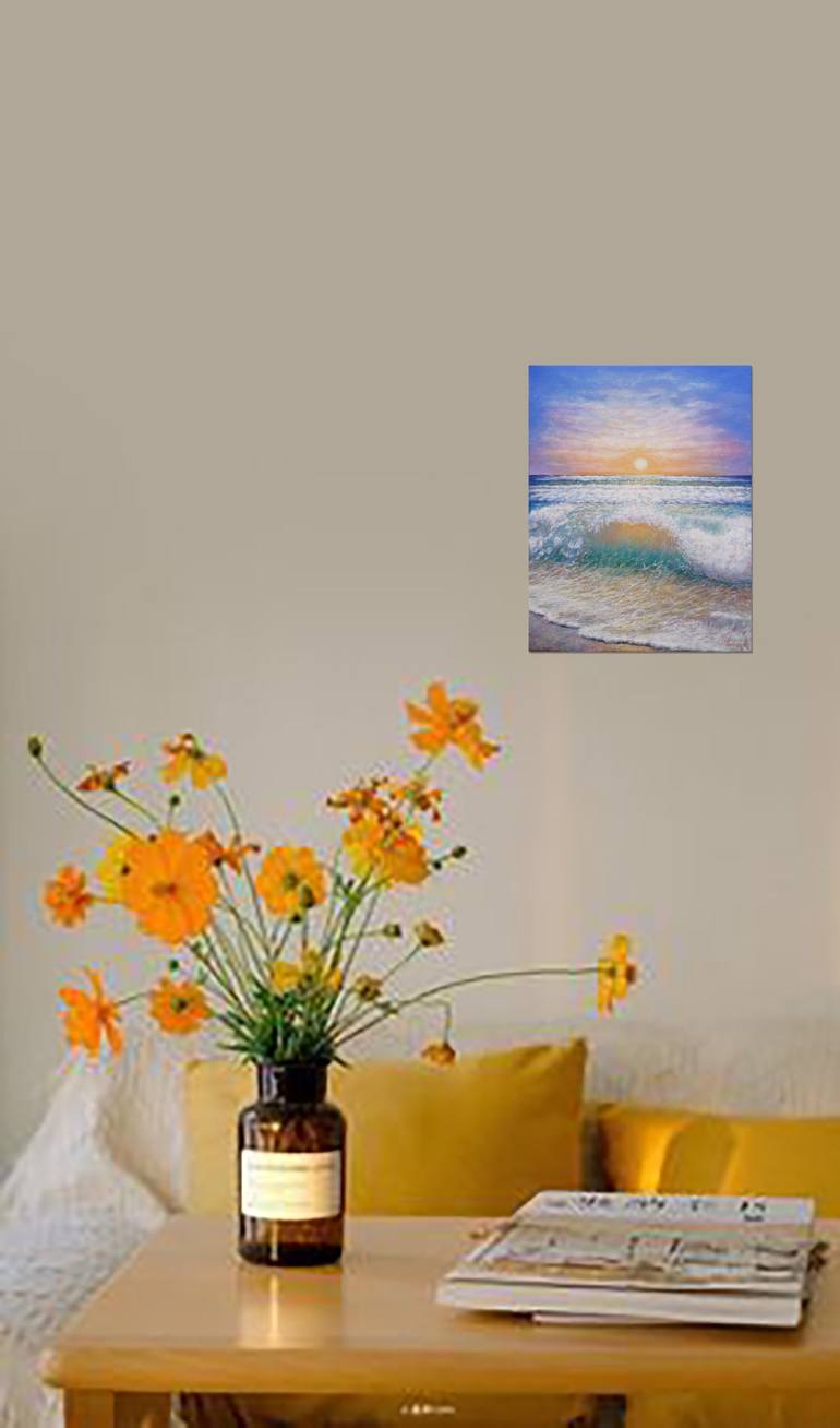 Original Fine Art Seascape Painting by Anastasia Woron 