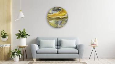 Sunny Valley/ organic abstract round flowing intuitive gold thumb