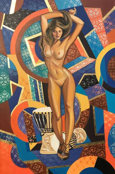 Nude cubism by A.Soben № 00272 «Music in me» thumb