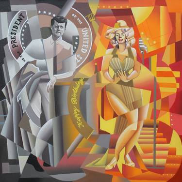 Original Cubism Pop Culture/Celebrity Paintings by Apollonas Soben