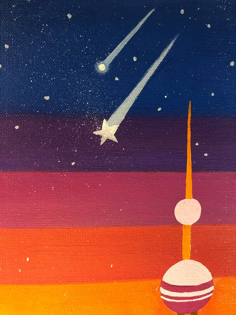 Original Abstract Expressionism Architecture Painting by Apollonas Soben