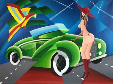Print of Abstract Expressionism Automobile Paintings by Apollonas Soben