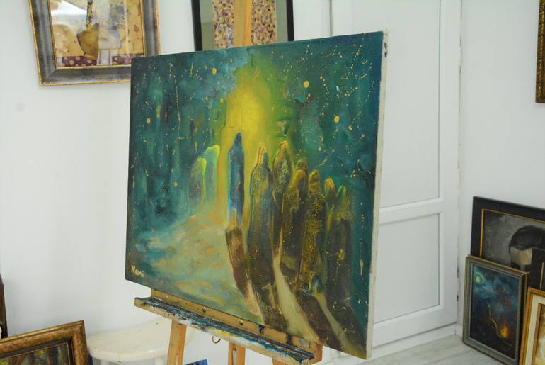 Original Abstract Expressionism People Painting by Nani Potskhverashvili