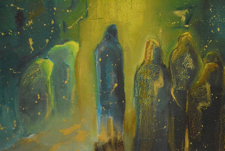 Original Abstract Expressionism People Painting by Nani Potskhverashvili