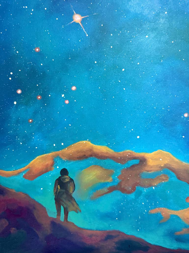 Original Contemporary Outer Space Painting by Nani Potskhverashvili