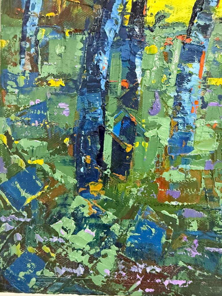 Original Abstract Expressionism Landscape Painting by Nani Potskhverashvili