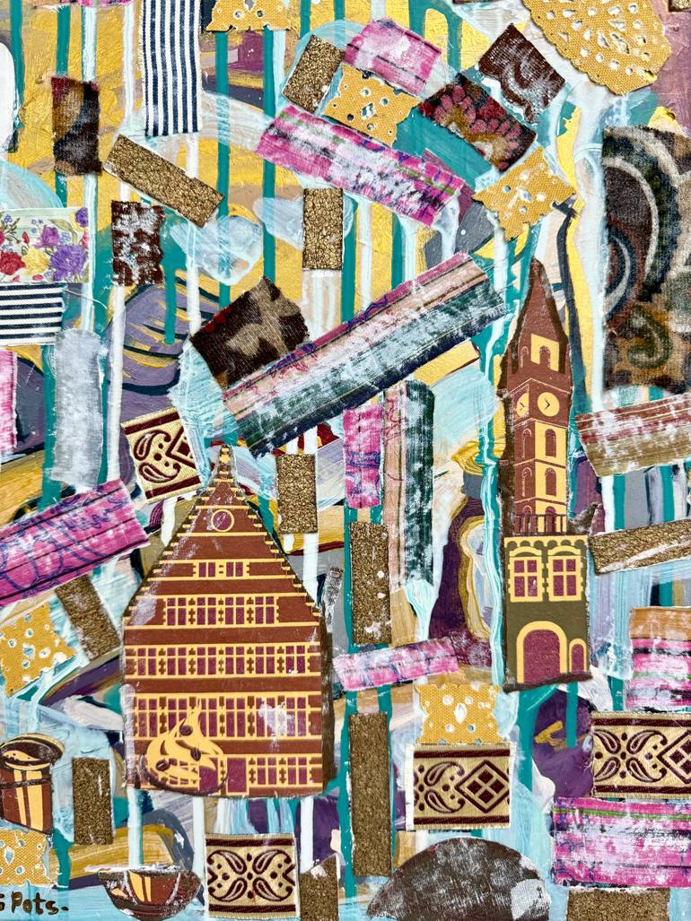 Original Abstract Architecture Collage by Nani Potskhverashvili