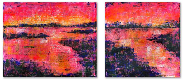 Original Landscape Painting by Elise Eekhout | Abstract Art on Canvas | Where the Light Settles 03+04