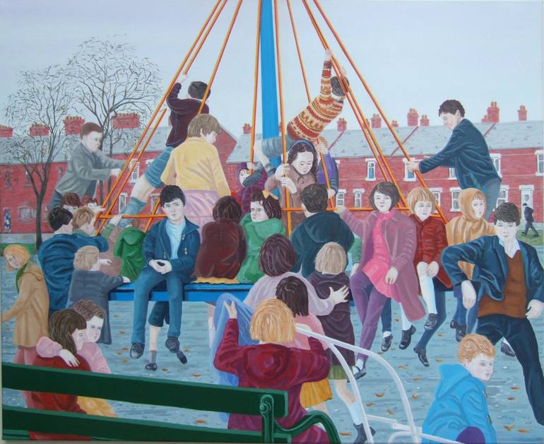 Witchs Hat maypole Painting by Michael McEvoy | Saatchi Art