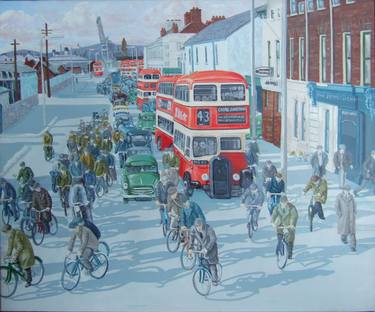 Original Figurative Cities Paintings by Michael McEvoy