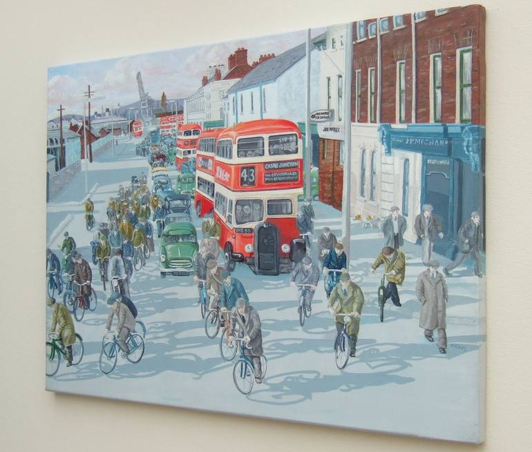 Original Figurative Cities Painting by Michael Mcevoy