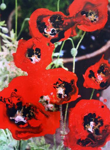 Original Floral Collage by Jenny Wertheimer