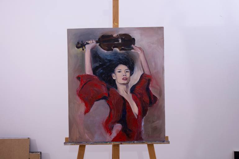 Original Impressionism People Painting by Elena Petryk