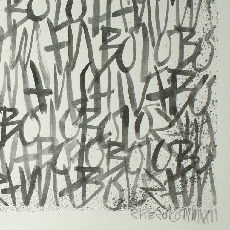 Original Conceptual Calligraphy Drawing by Raffaello EROICO