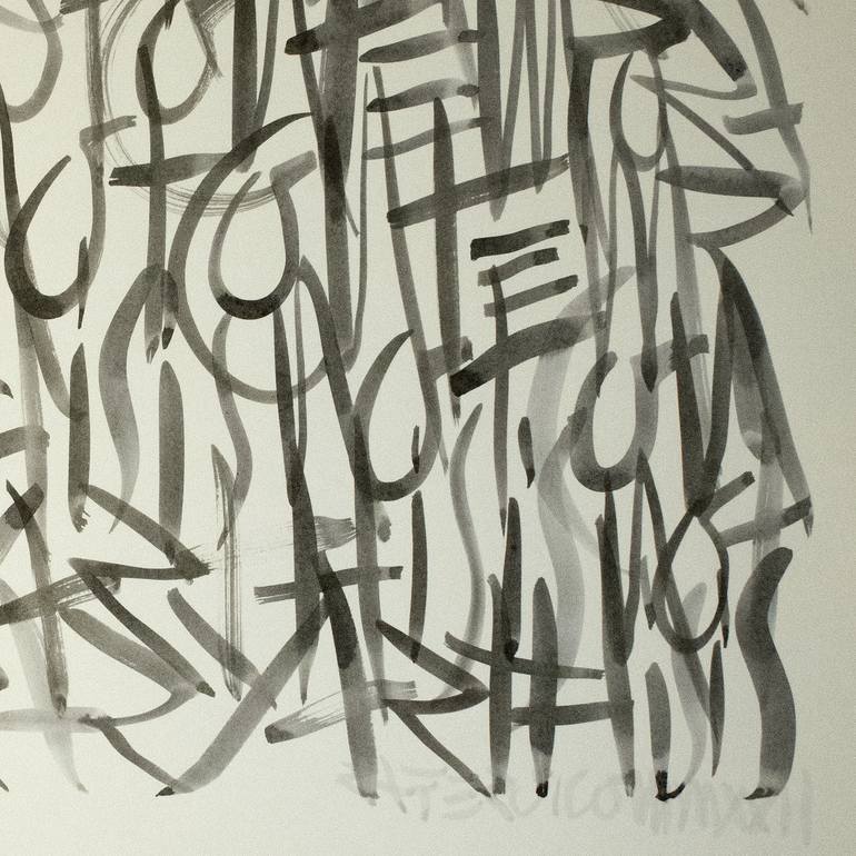 Original Conceptual Calligraphy Drawing by Raffaello Eroico