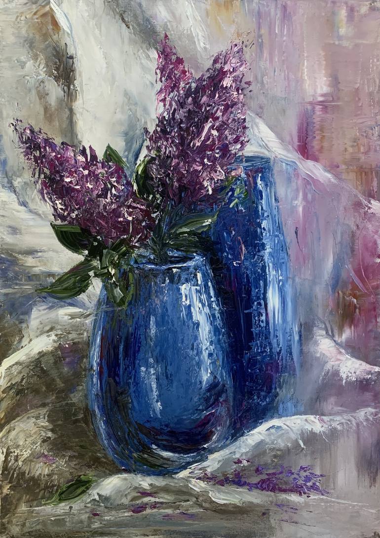 Lilac, Still Life, Oil Painting on Canvas, Made to Order 