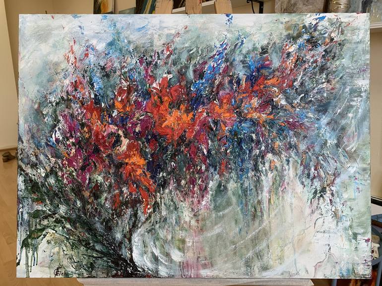 Original Abstract Expressionism Abstract Painting by Frich Olesya