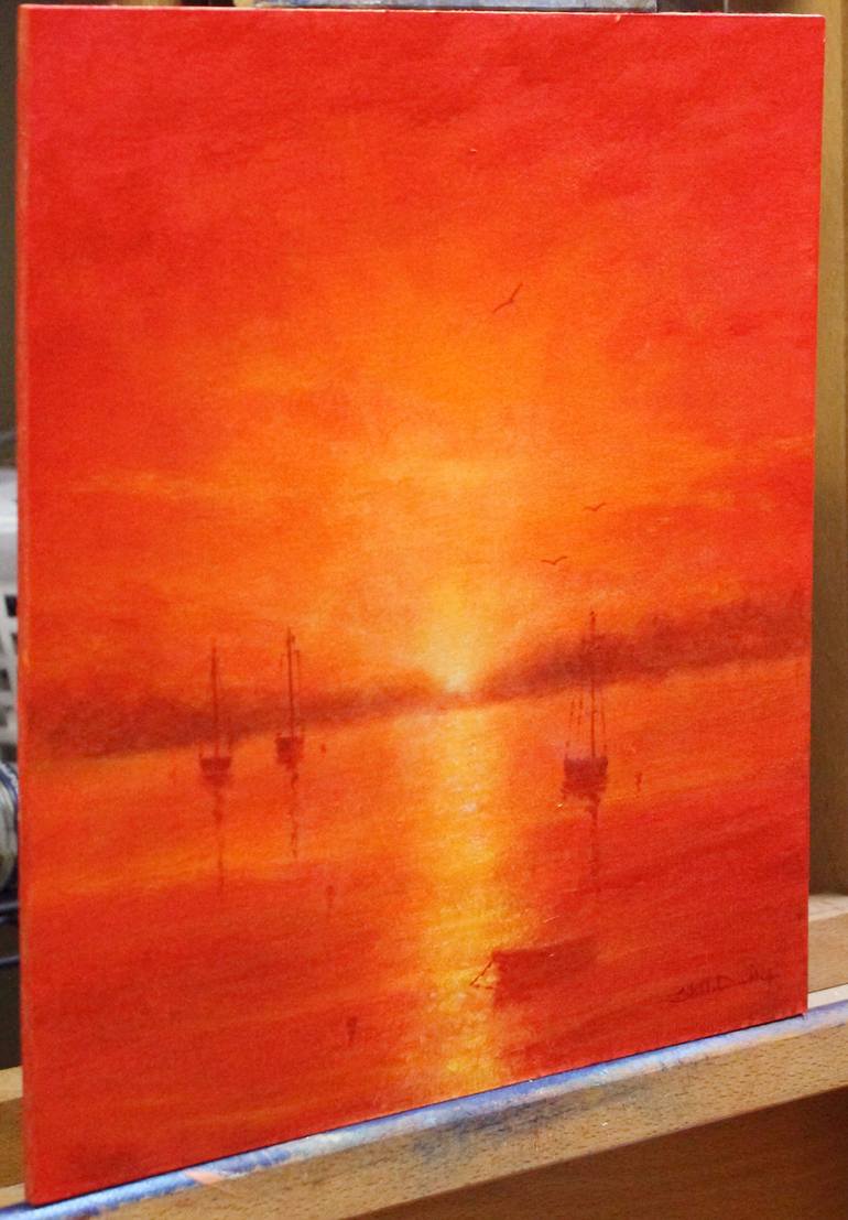 Original Impressionism Seascape Painting by Stella Dunkley