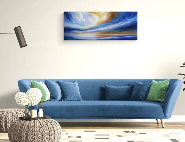 Original seascape Abstract Painting by Stella Dunkley