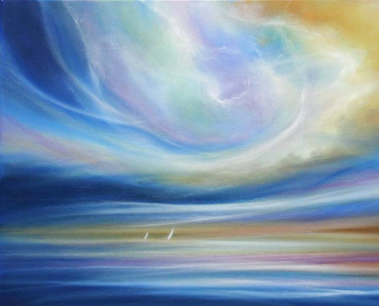 Original seascape Abstract Painting by Stella Dunkley