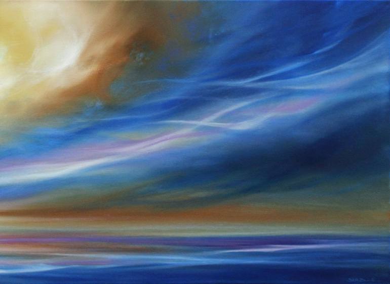 Original seascape Abstract Painting by Stella Dunkley