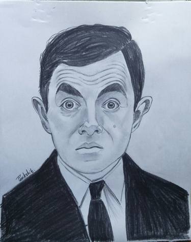 Mr Bean black and white portrait thumb
