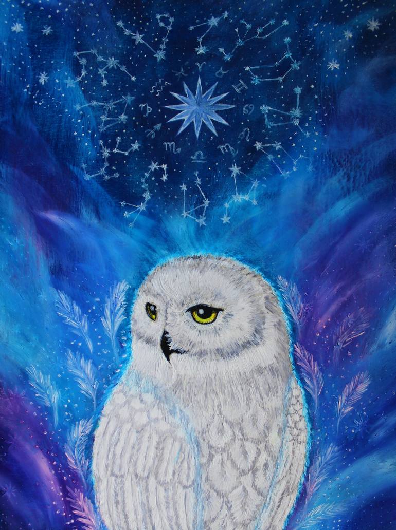 owl folk art painting