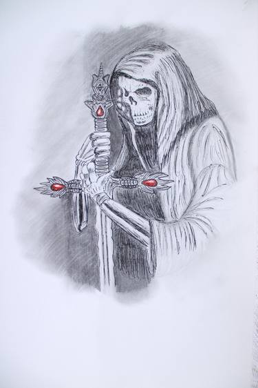 DEATH ARTWORK grim reaper sword art images grim reaper artwork death guard artwork painting original drawing thumb