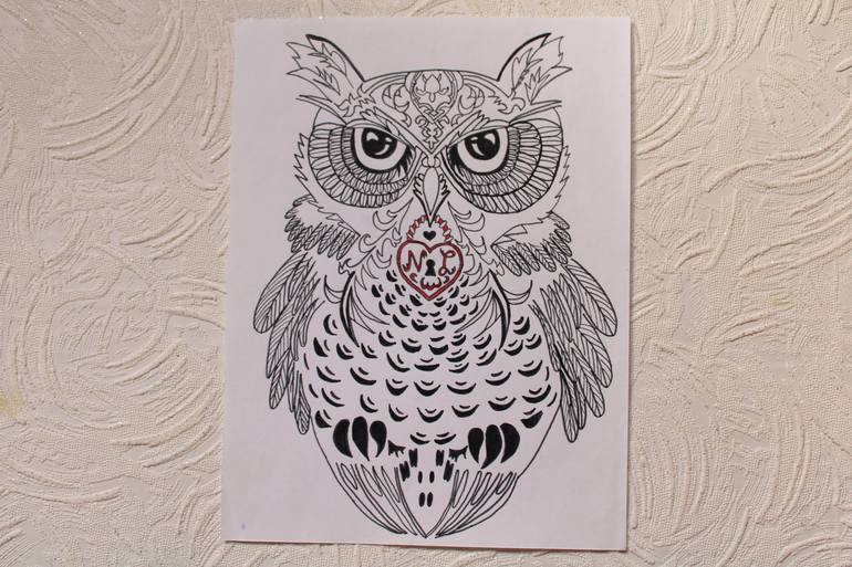 Original Figurative Animal Drawing by Nadiia Morokhovets