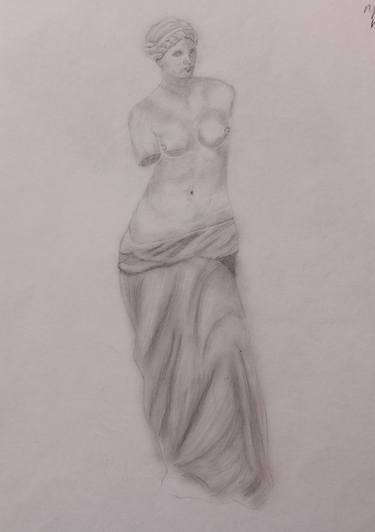 Venus sculpture graphite sketch thumb