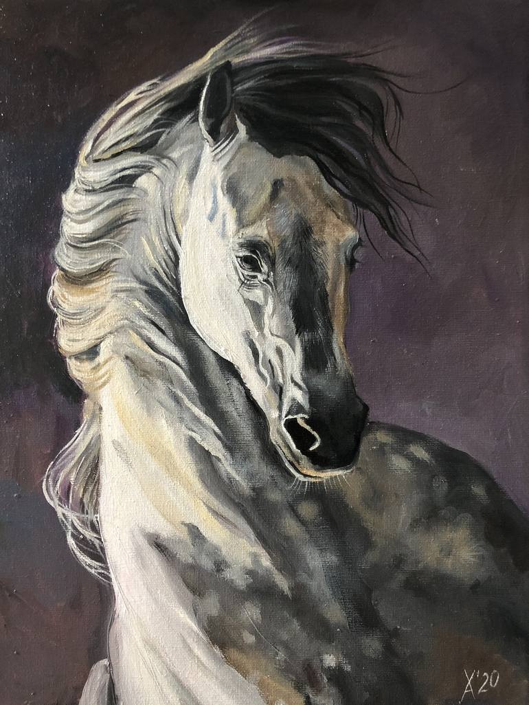 Andalusian horse Painting by Anastasiya Kharchenko | Saatchi Art