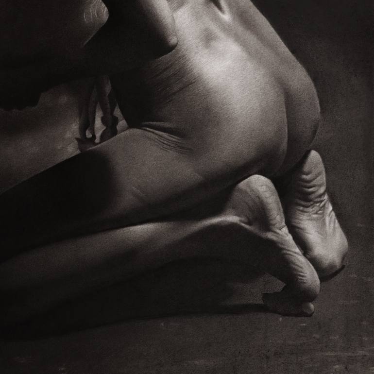 Original Photorealism Nude Drawing by Mariam Darchiashvili