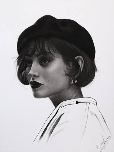 Original Photorealism Women Drawings by Mariam Darchiashvili